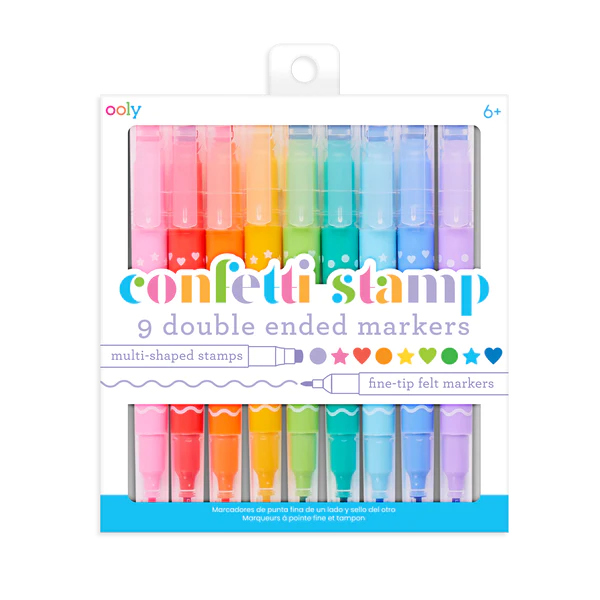Confetti Stamp Double-Ended Markers - A Child's Delight