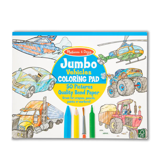 Jumbo Vehicles Coloring - A Child's Delight