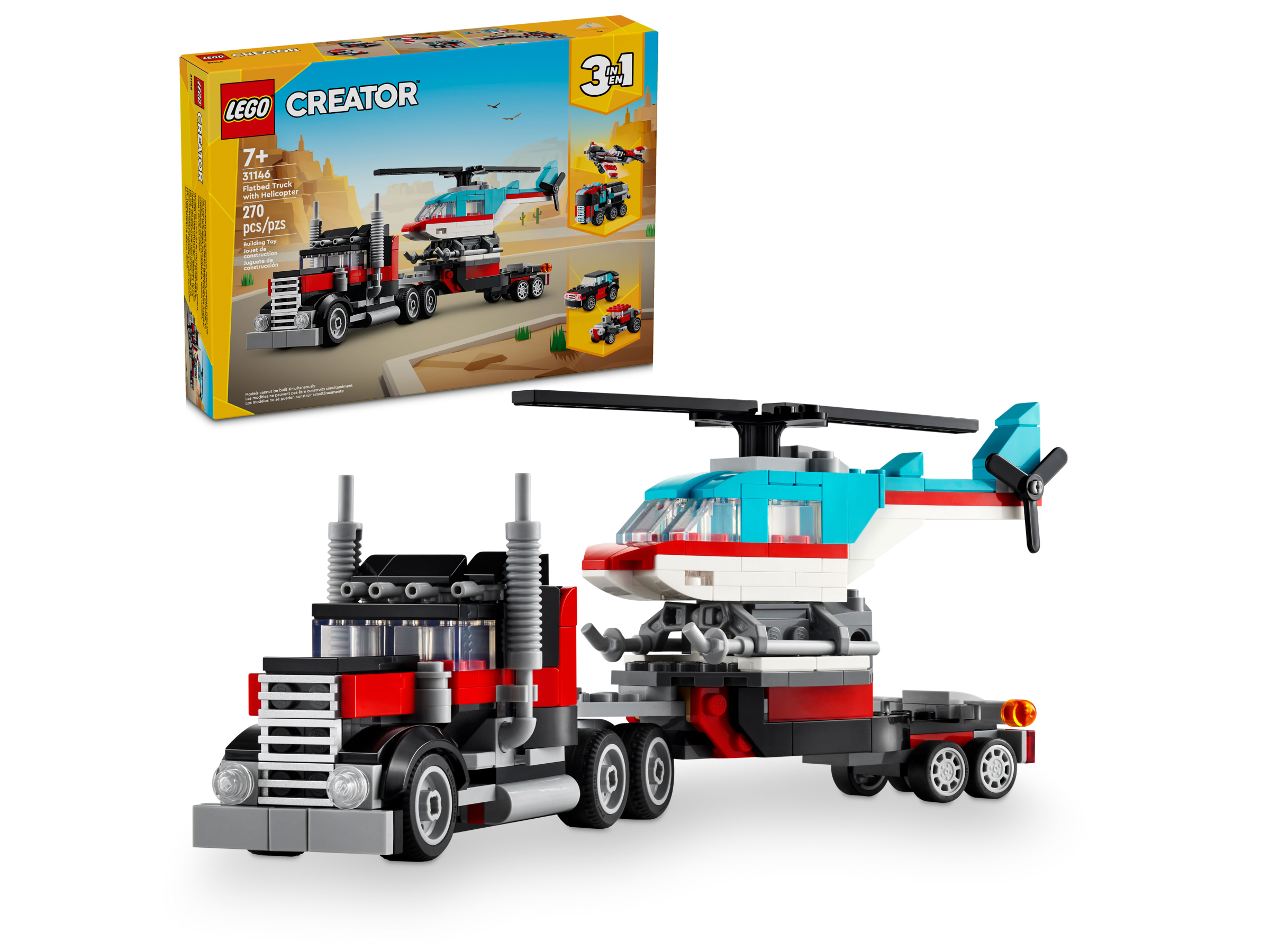 Flatbed Truck with Helicopter - A Child's Delight