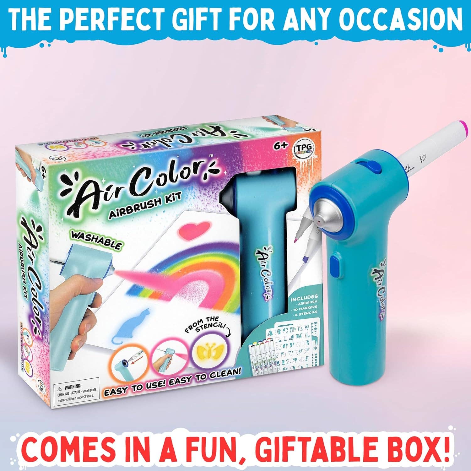 Aircolor Airbrush Kit (includes Markers & Stencils) TPG-490