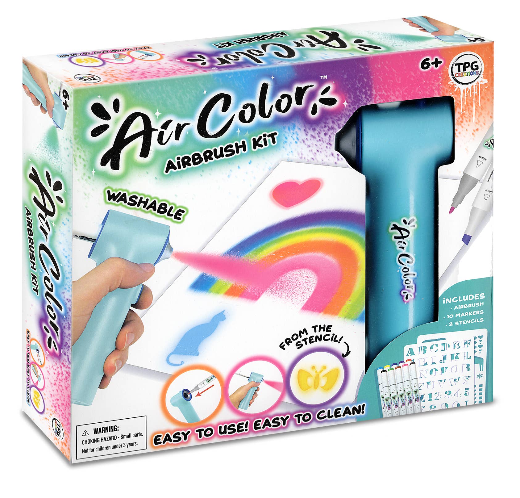 Aircolor Airbrush Kit (includes Markers & Stencils) TPG-490