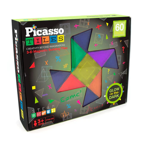Picasso Tiles 60Pc Glow in The Dark - A Child's Delight