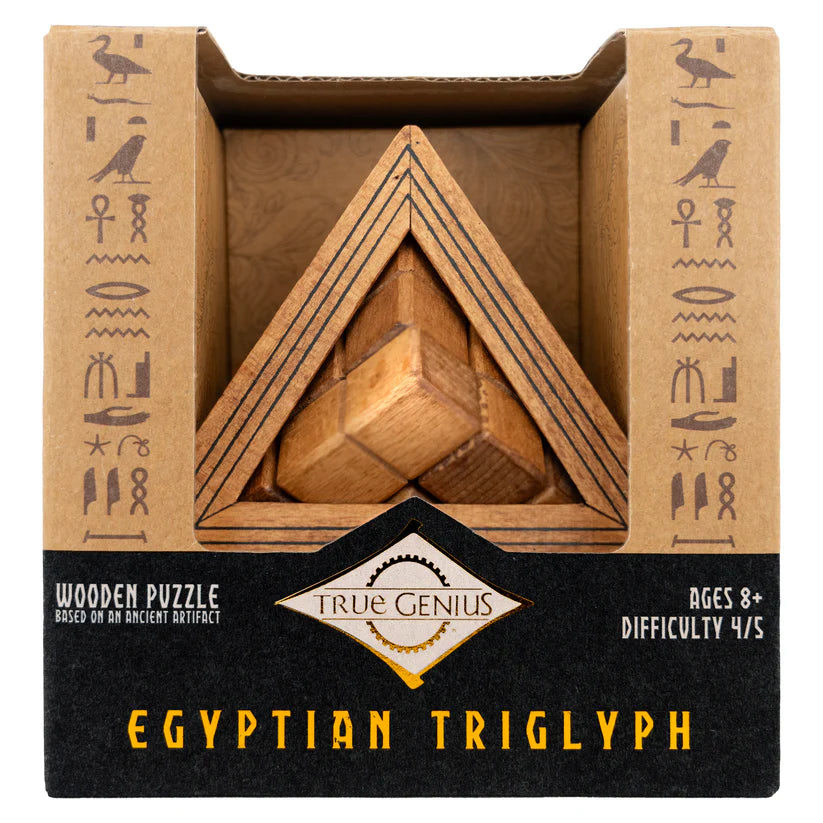 Egyptian Triglyph - Wooden Pyramid Brainteaser - A Child's Delight