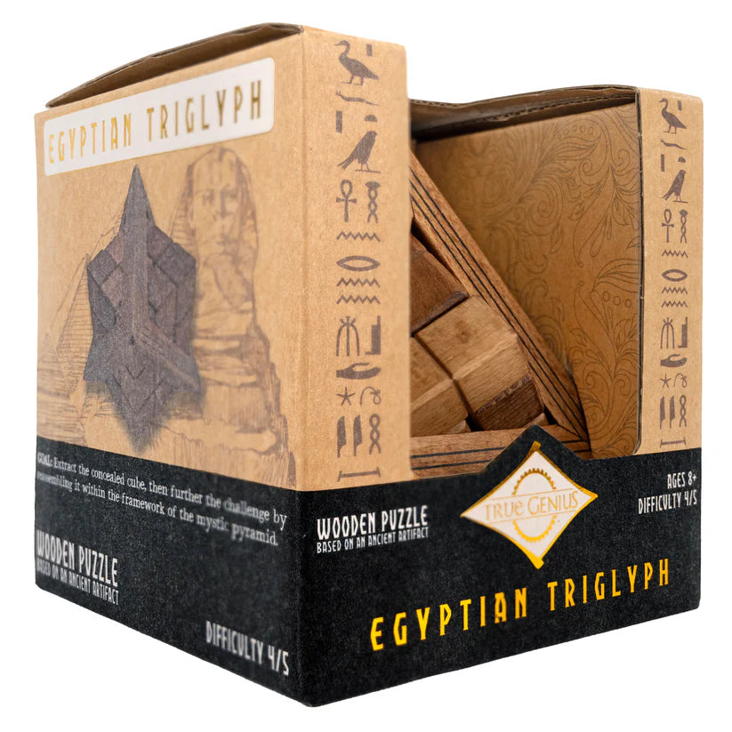 Egyptian Triglyph - Wooden Pyramid Brainteaser - A Child's Delight