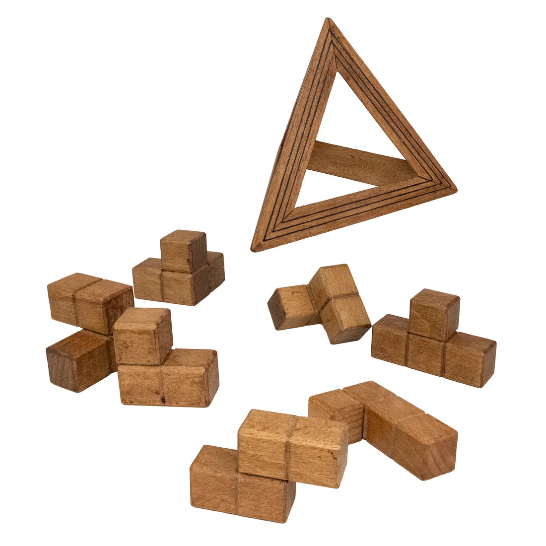 Egyptian Triglyph - Wooden Pyramid Brainteaser - A Child's Delight
