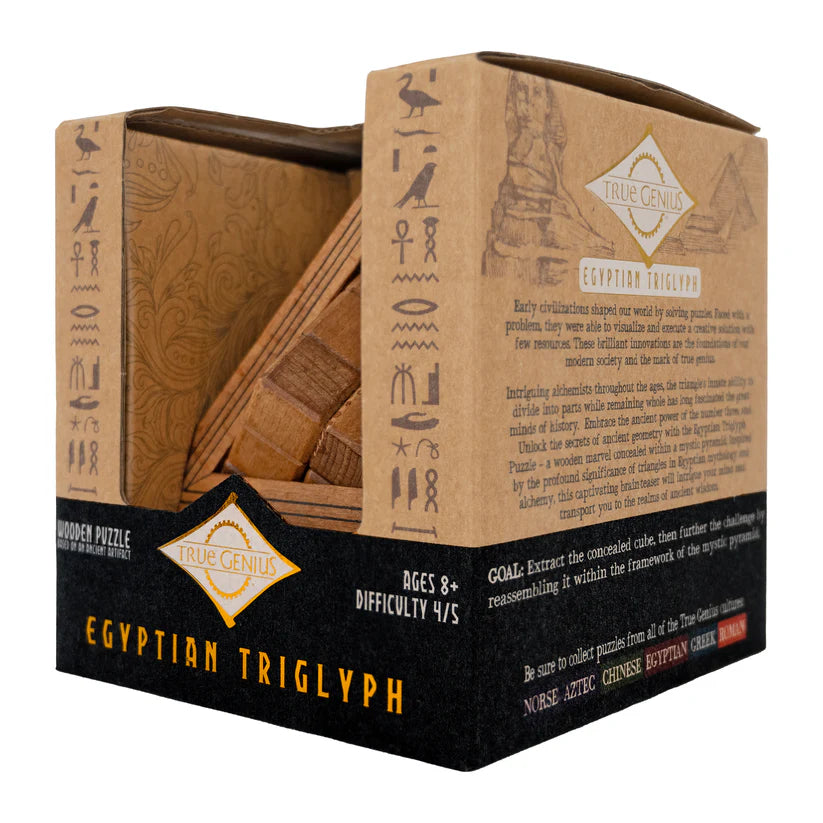 Egyptian Triglyph - Wooden Pyramid Brainteaser - A Child's Delight