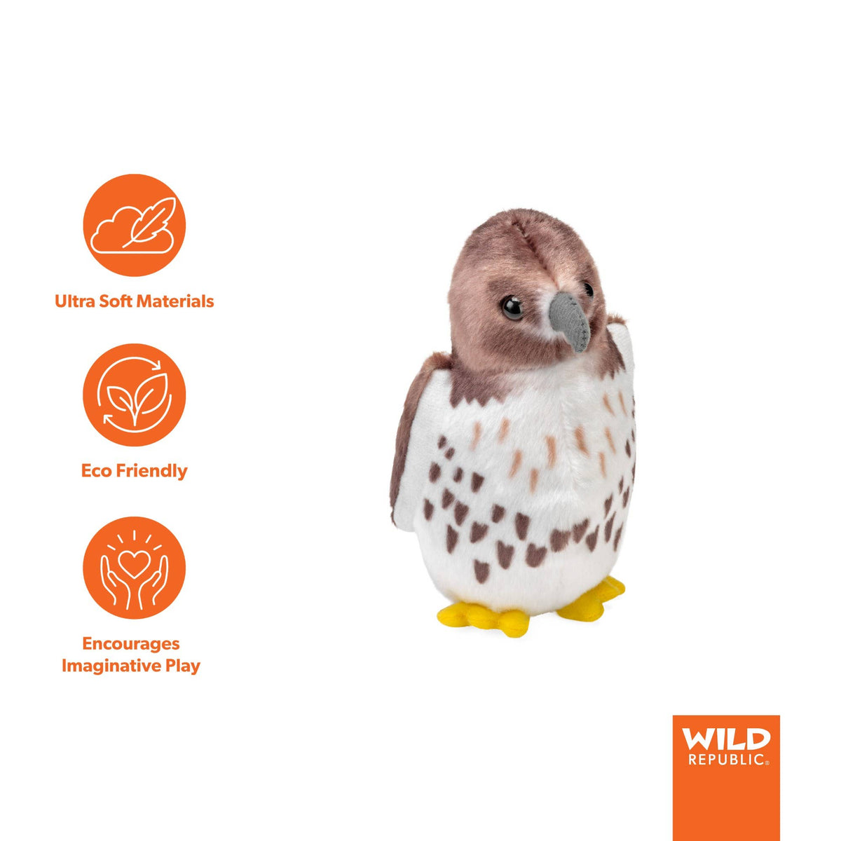 Audubon II Red-Tailed Hawk Stuffed Animal W Sound 5.5" - A Child's Delight