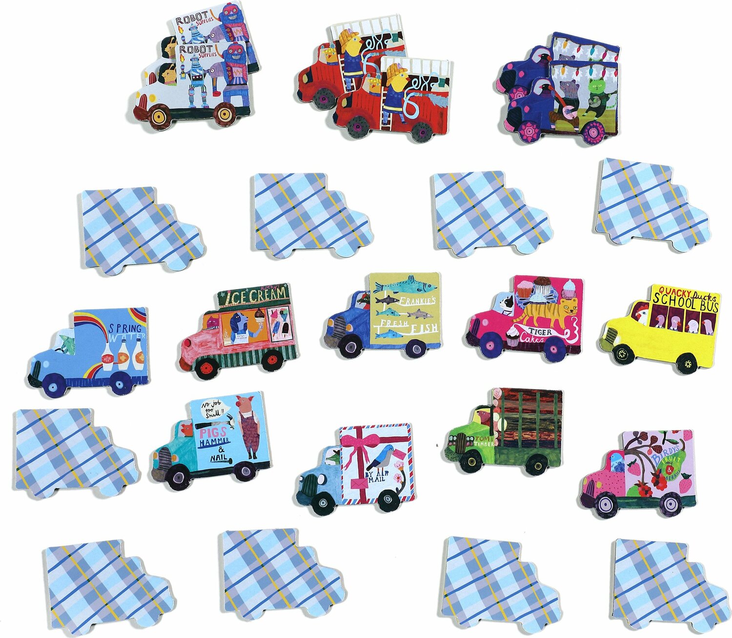 Trucks A Bus Little Memory Matching Game
