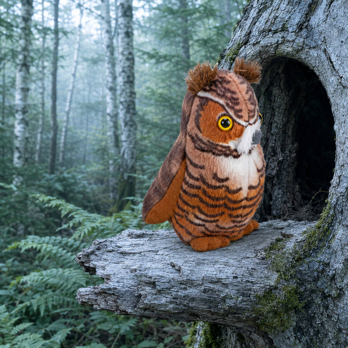 Audubon II Great Horned Owl Stuffed Animal W Sound 5.5" - A Child's Delight
