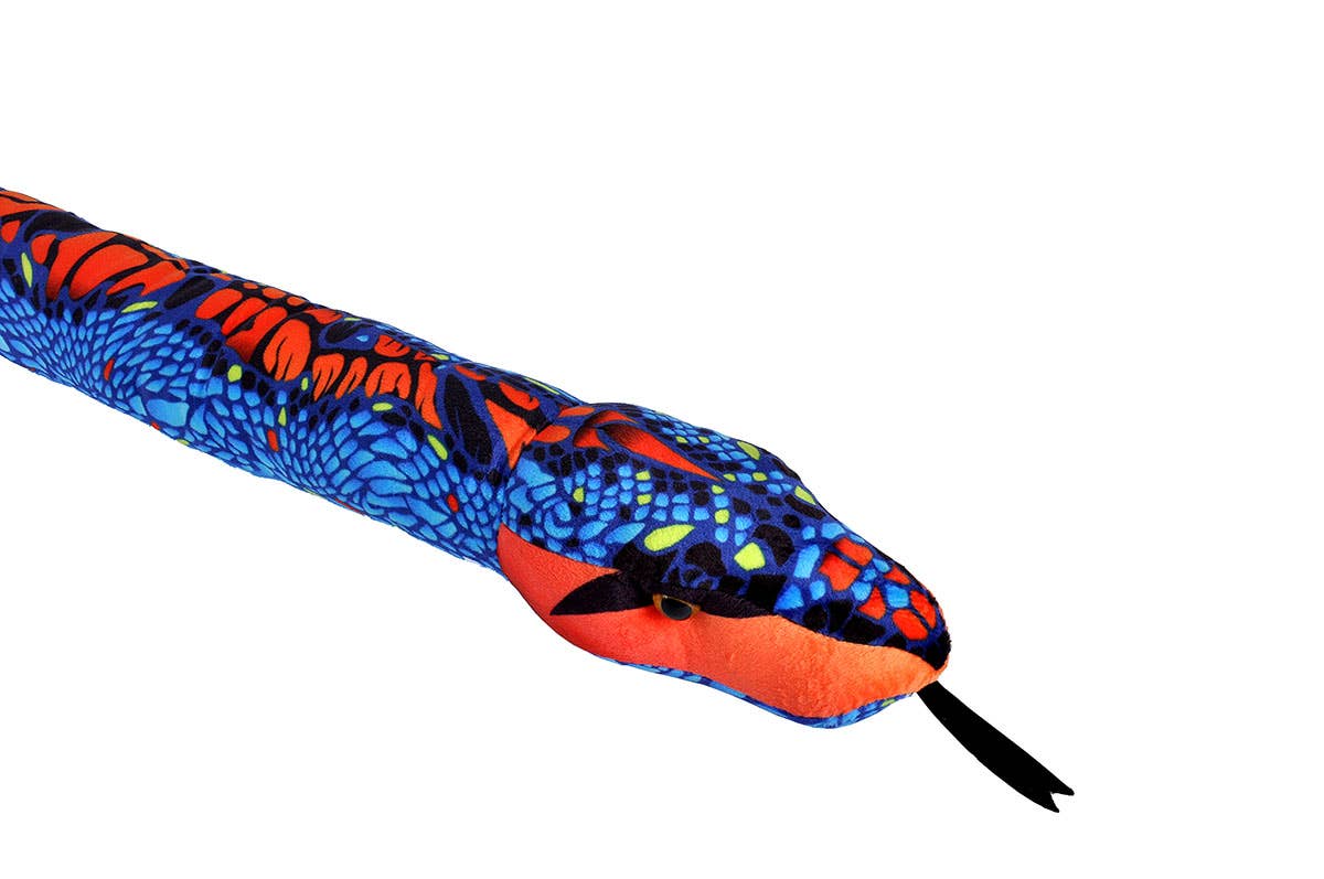 Snake Blue Orange Stuffed Animal 54"