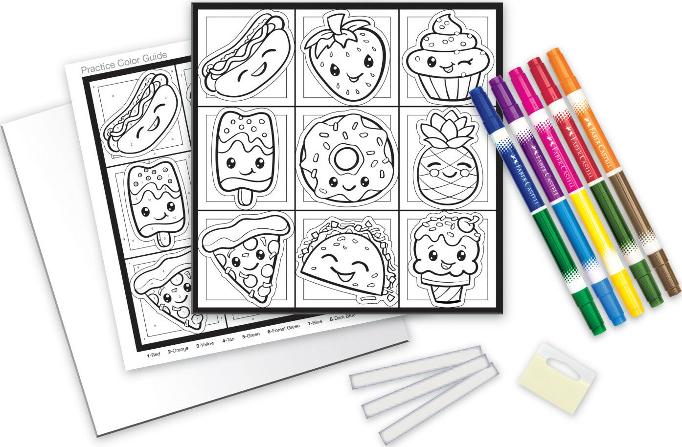 Color by Number Foodie Friends