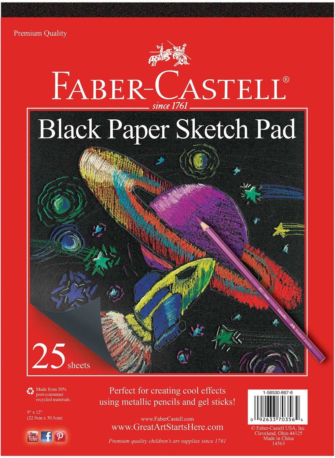 Black Paper Pad 9x12 - A Child's Delight