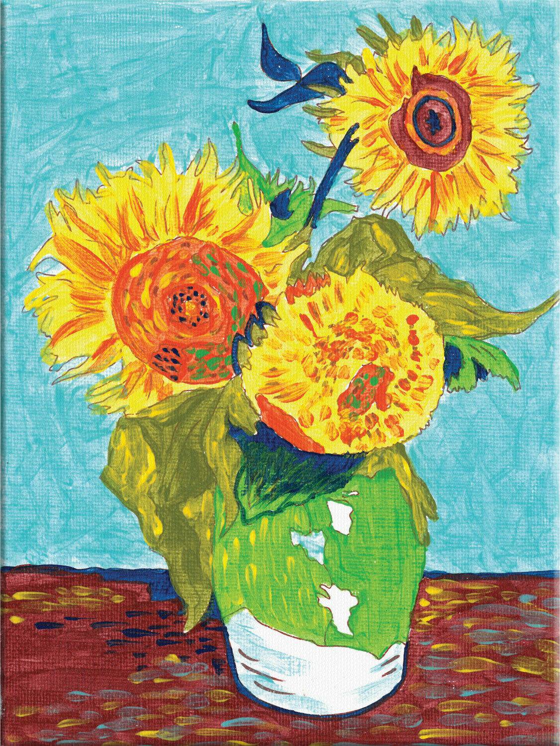 Paint By Number Sunflowers - A Child's Delight