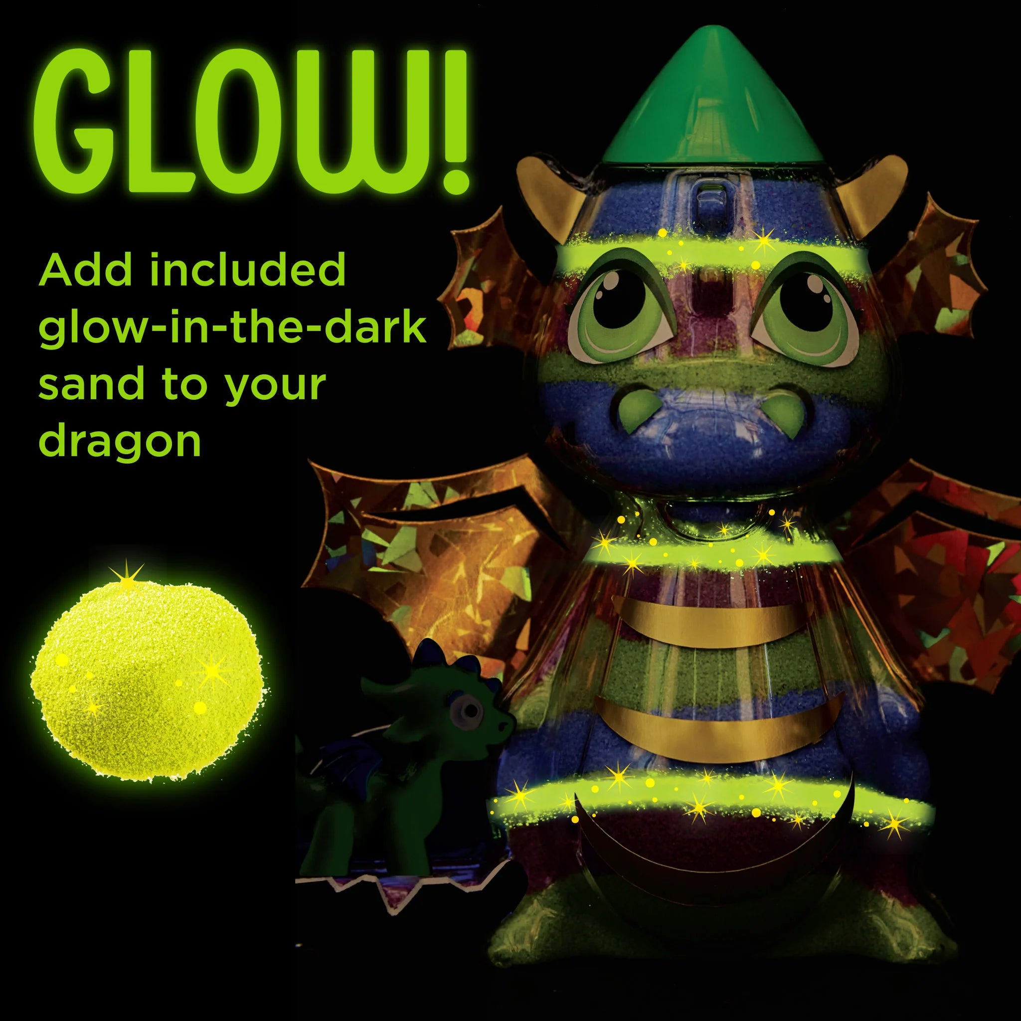 Glow In The Dark Sand Art Dragon - A Child's Delight