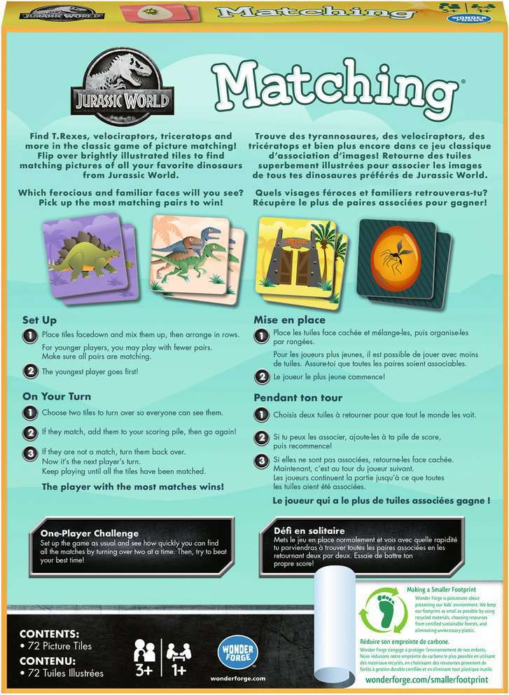 Jurassic Matching Game - A Child's Delight