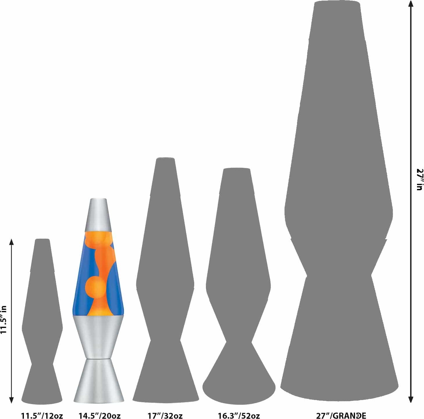 14.5'' LAVA® Lamp Orange/Blue/Silver