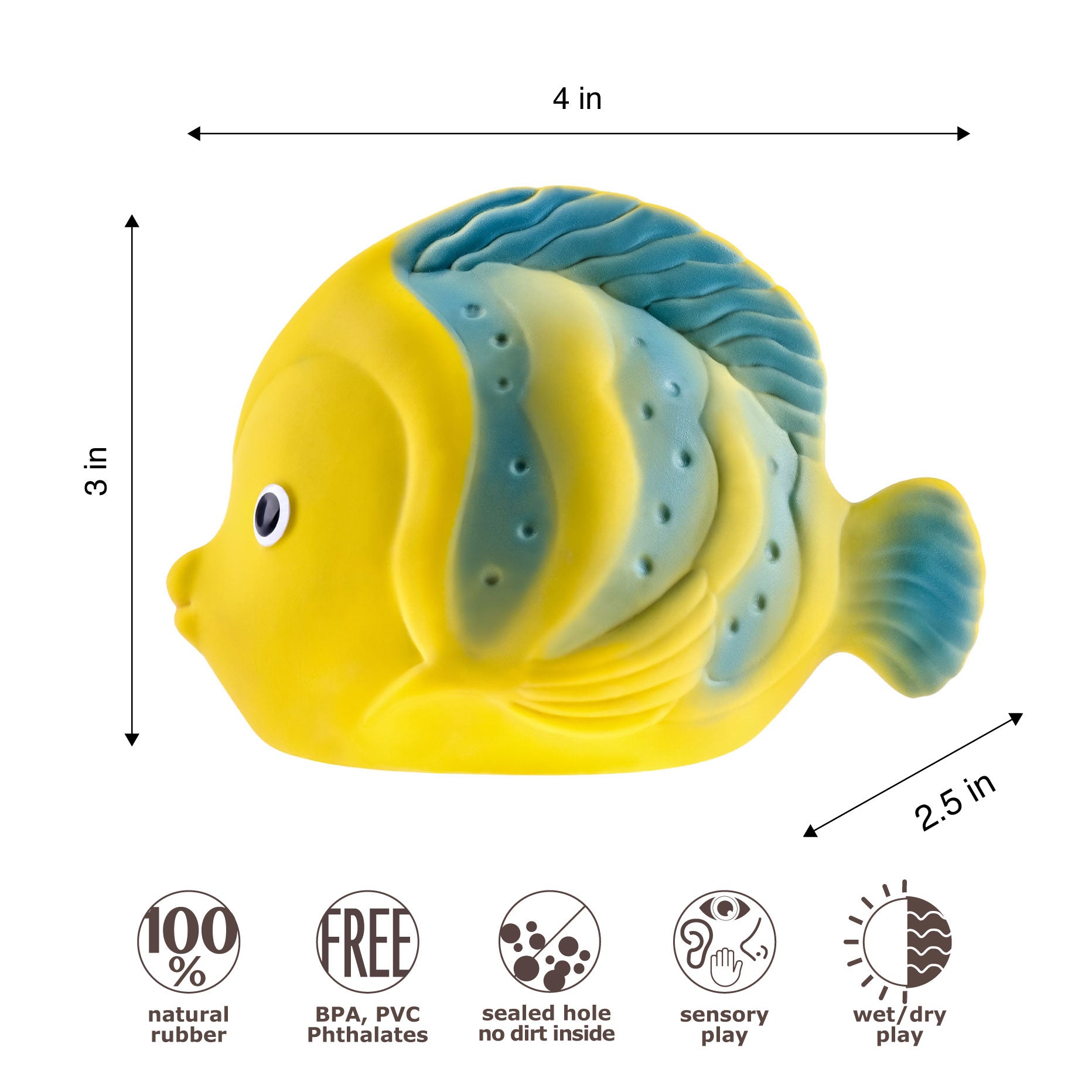 La The Butterfly Fish Natural Rubber Bath Toy by CaaOcho