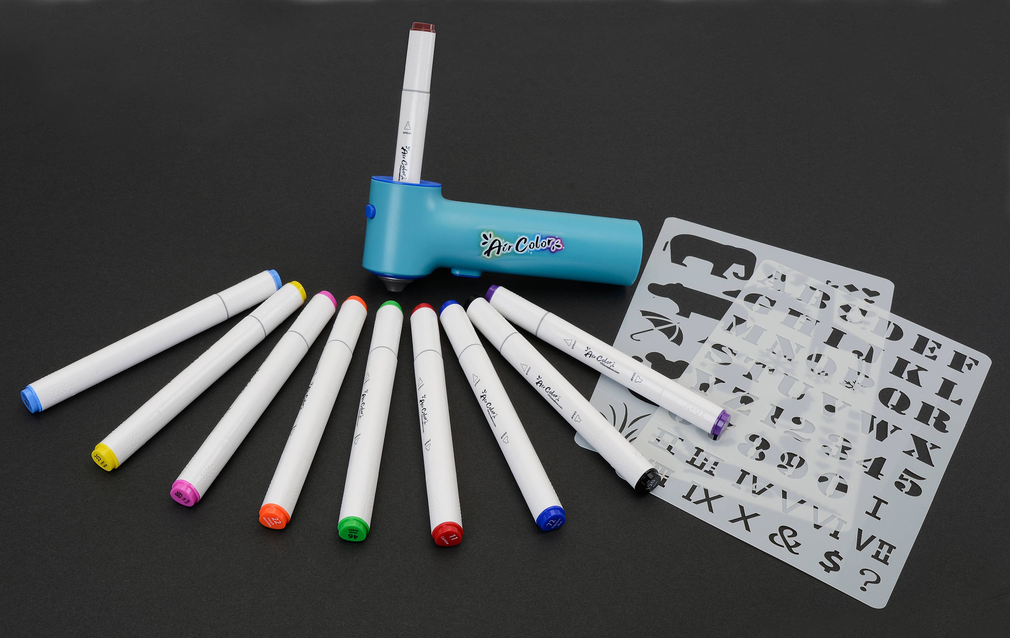 Aircolor Airbrush Kit (includes Markers & Stencils) TPG-490