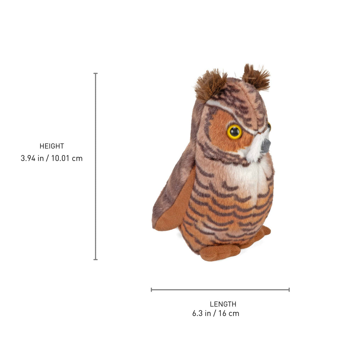 Audubon II Great Horned Owl Stuffed Animal W Sound 5.5" - A Child's Delight