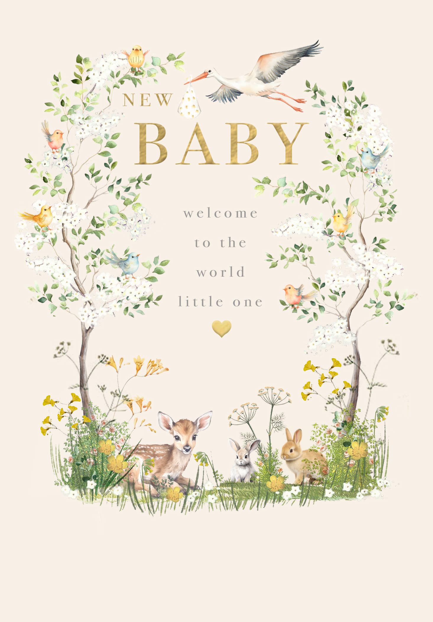 NEW BABY FOREST GREETING CARD ABACUS