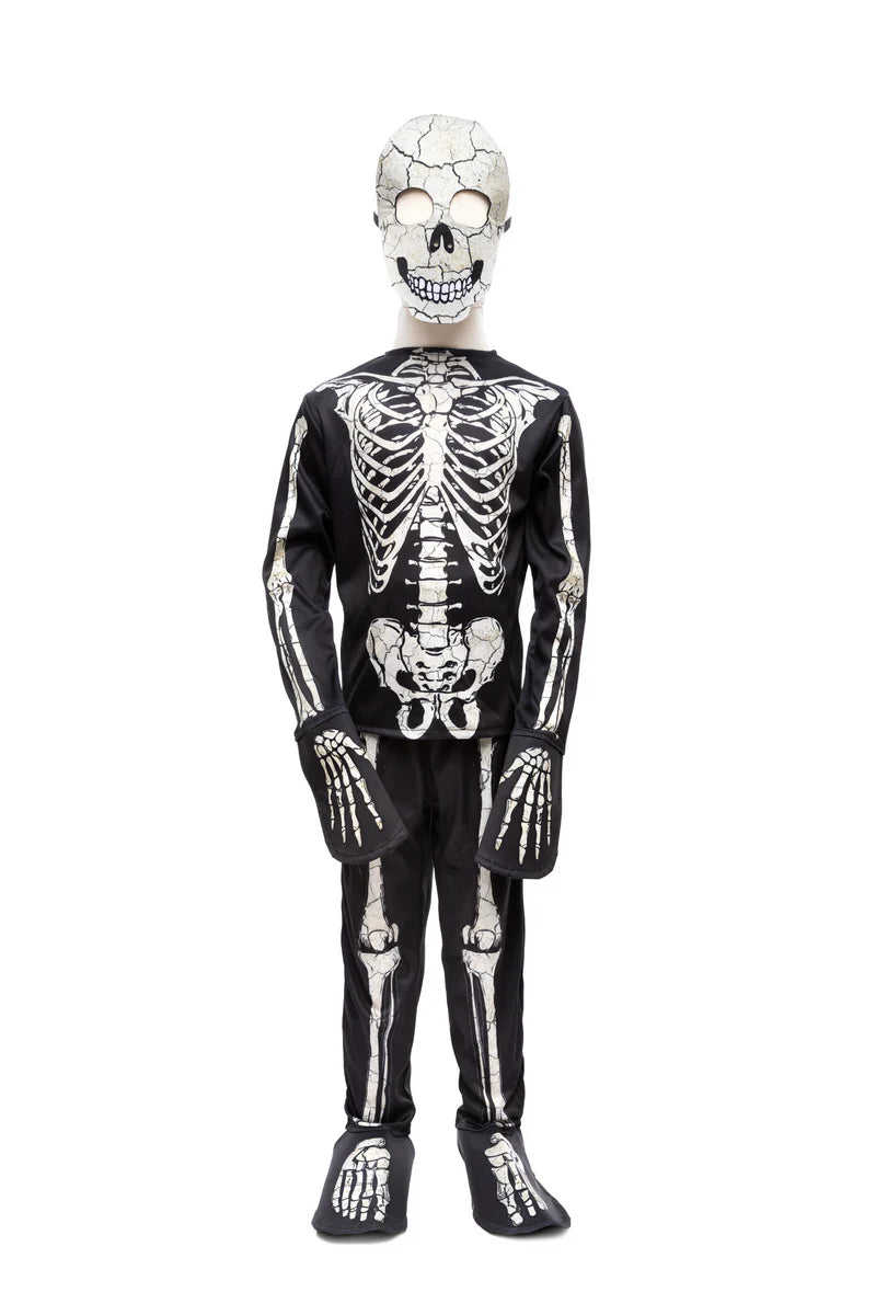 Glow in the Dark Skeleton Shirt, Pants & Mask Size 5-6