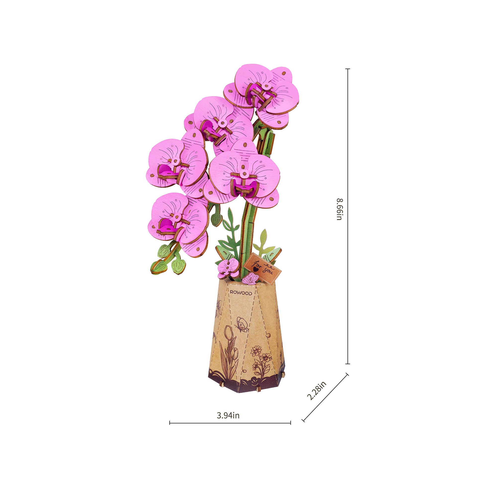 3D Wooden Flower Puzzle: Purple Moth Orchid - A Child's Delight