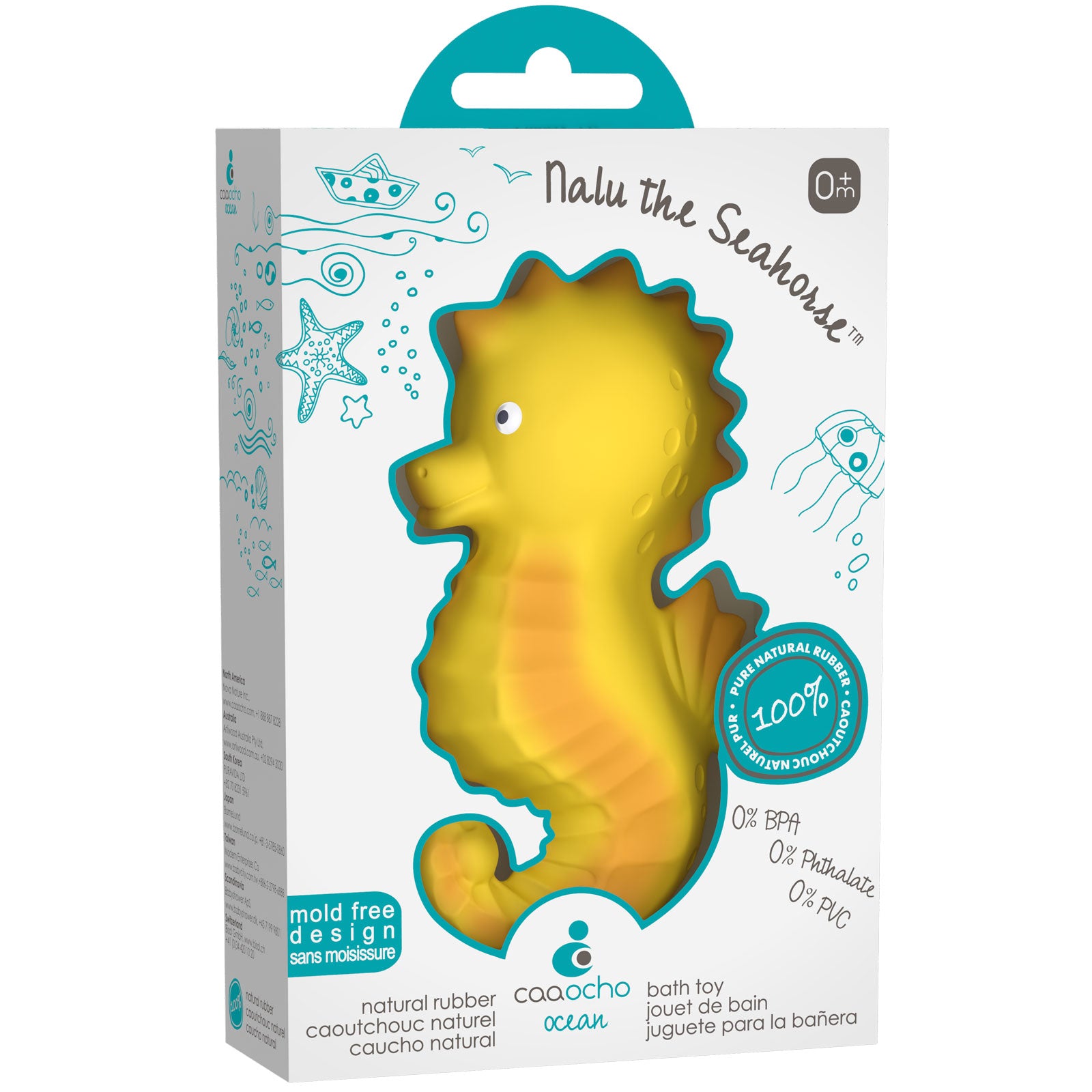 Nalu the Seahorse Natural Rubber Bath Toy by CaaOcho