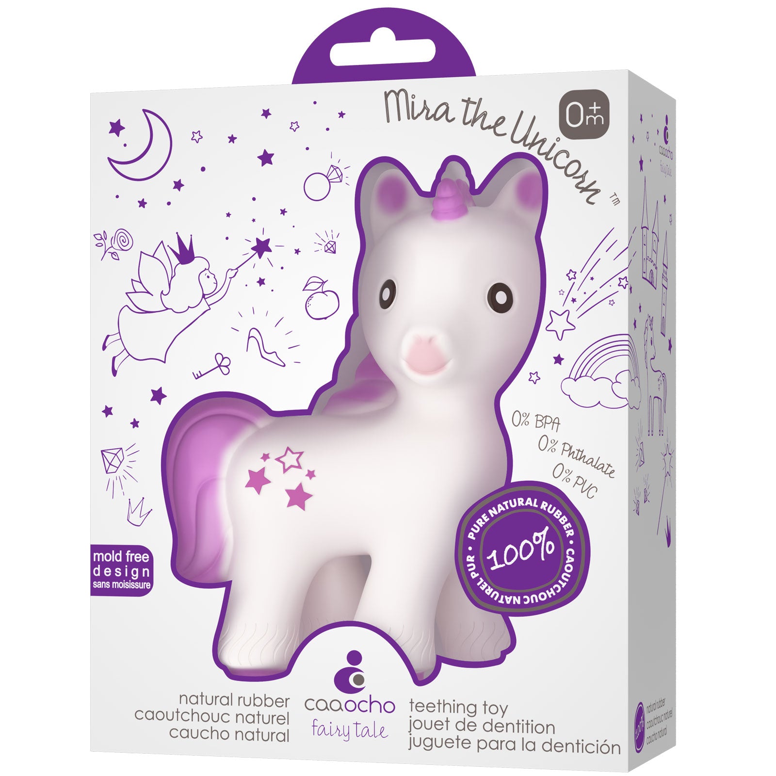 Mira the Unicorn (Lavender) Natural Rubber Teething Toy by CaaOcho