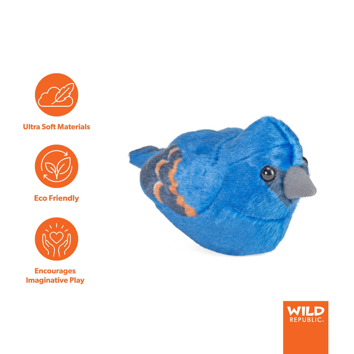Audubon II Blue Grosbeak Stuffed Animal W Sound 5.5" - A Child's Delight
