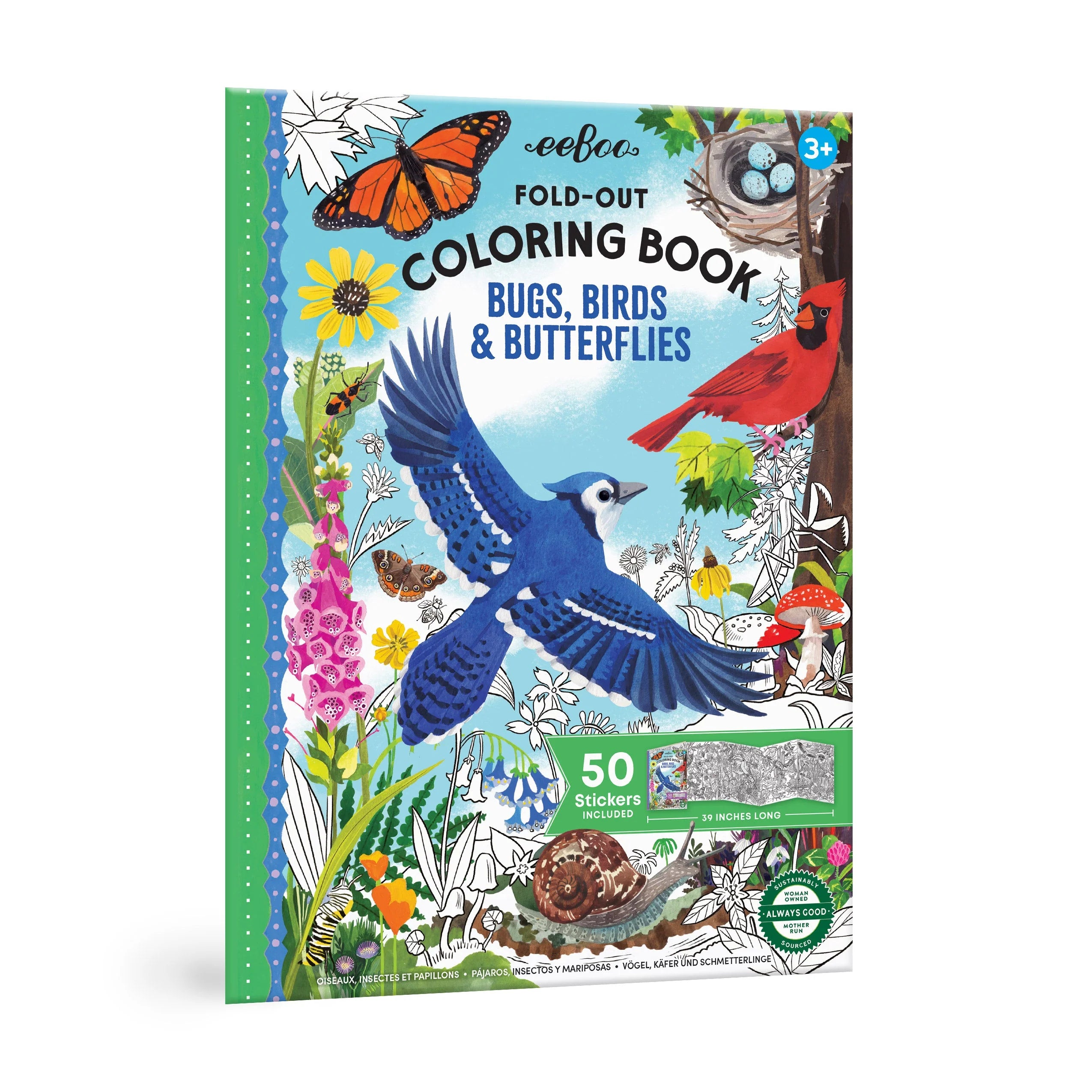 Bugs, Birds, & Butterflies Fold-Out Coloring Book