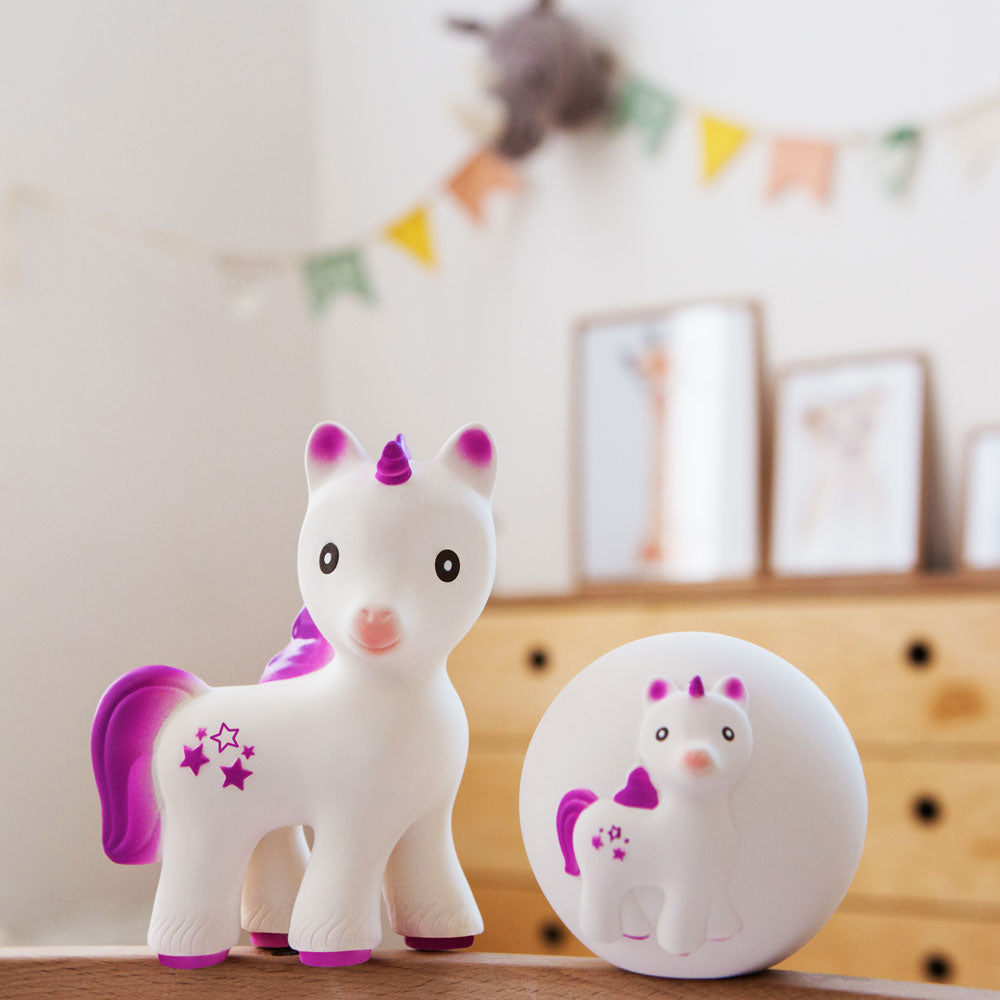 Mira the Unicorn (Lavender) Natural Rubber Teething Toy by CaaOcho - A Child's Delight