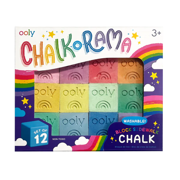 Chalk-O-Rama Block Sidewalk Chalk - Set of 12 - A Child's Delight