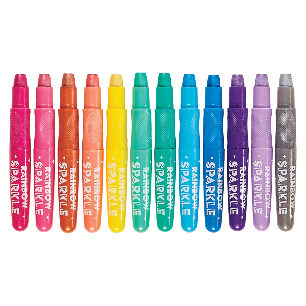 Rainbow Sparkle Metallic Watercolor Gel Crayons - Set of 12