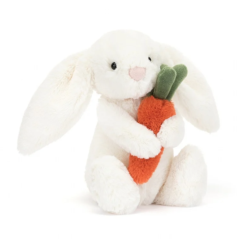 Bashful Bunny with Carrot - A Child's Delight