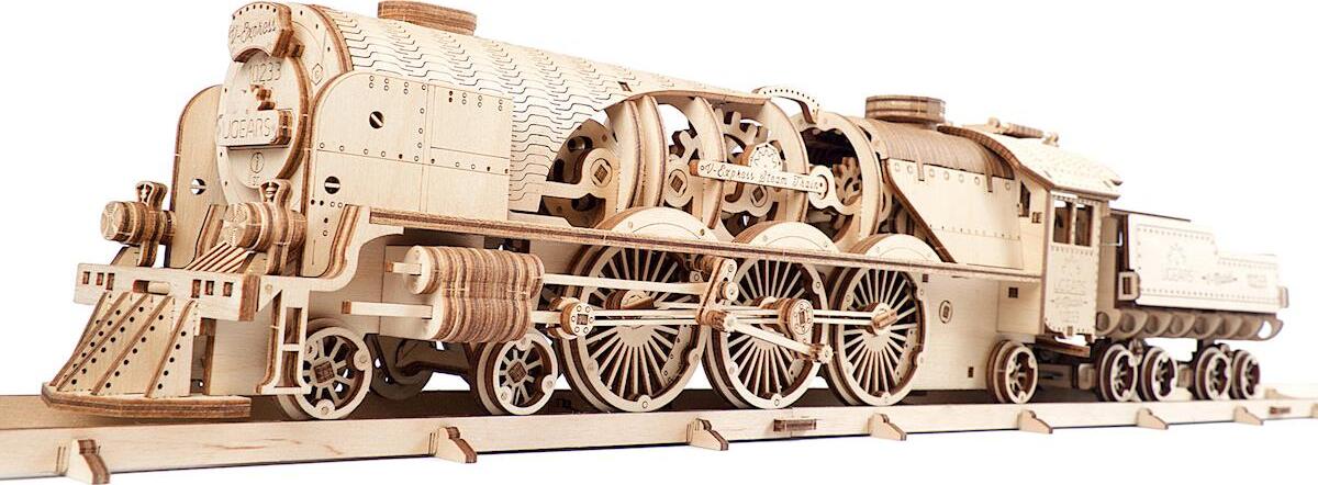 UGears V-Express Steam Train & Tender Wooden 3D Model