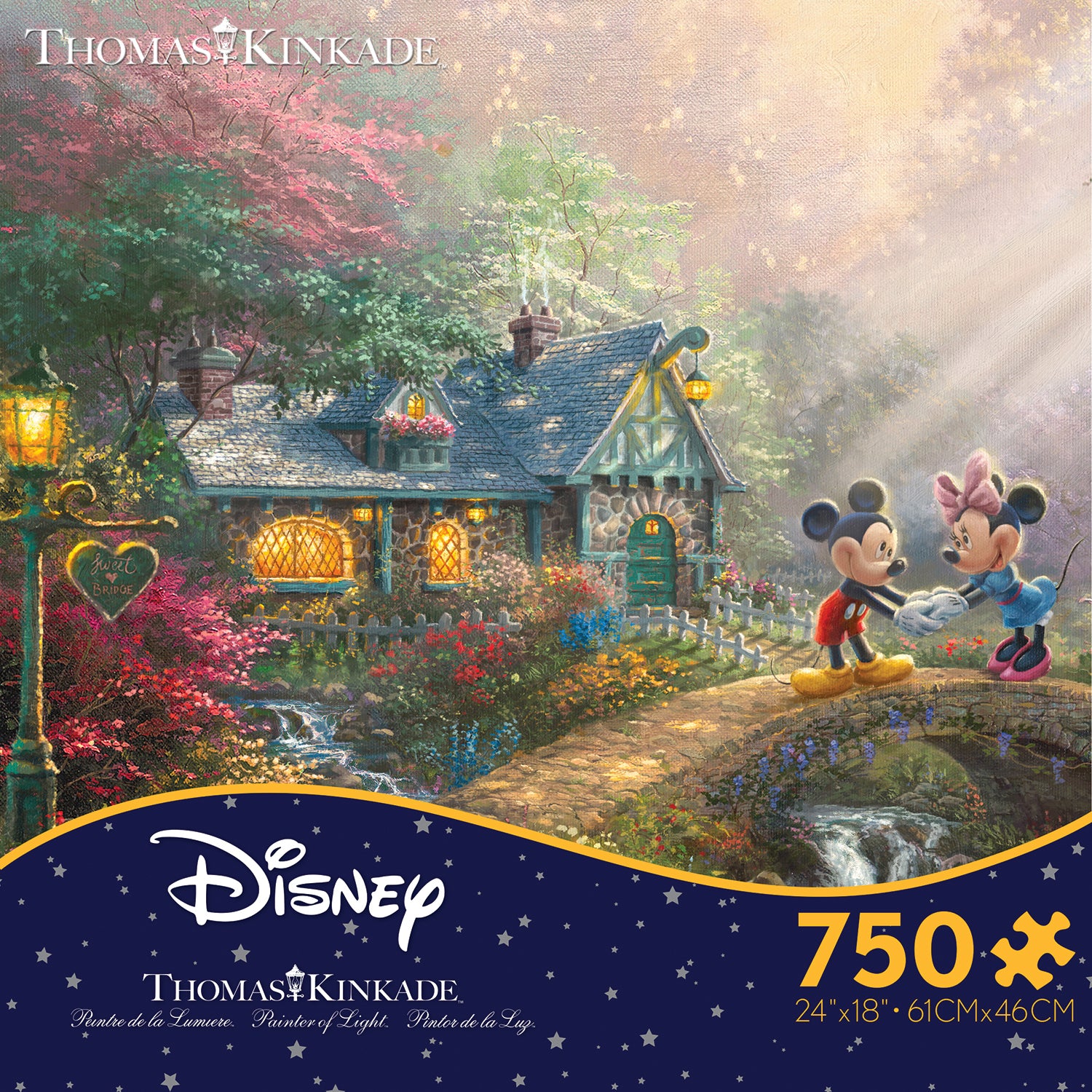Thomas Kinkade Disney - Mickey And Minnie Sweetheart Bridge - 750 Piece Puzzle