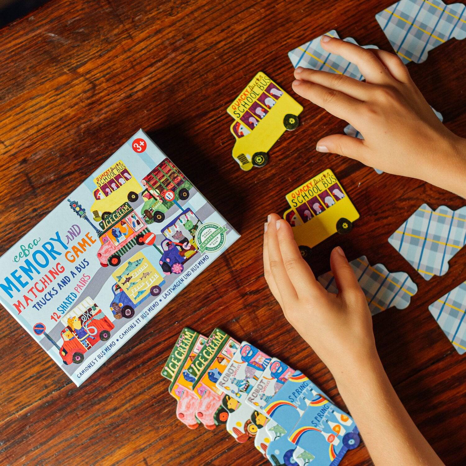 Trucks and A Bus Memory Matching Game - A Child's Delight