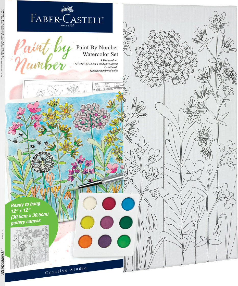 Watercolor Paint by Number Farmhouse Floral