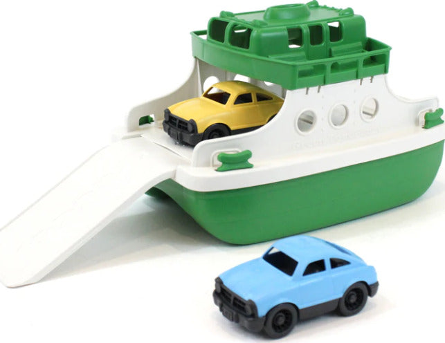 Ferry Boat with Cars (Green & White)