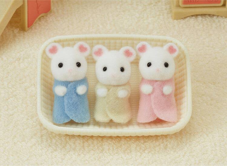 Marshmallow Mouse Triplets - A Child's Delight