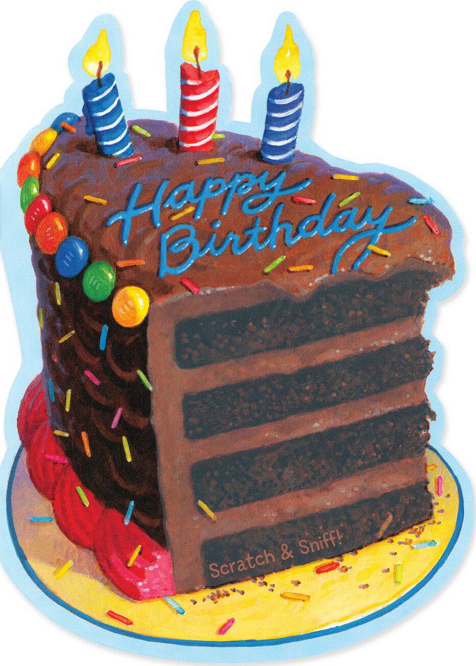 Chocolate Cake Birthday Card - A Child's Delight