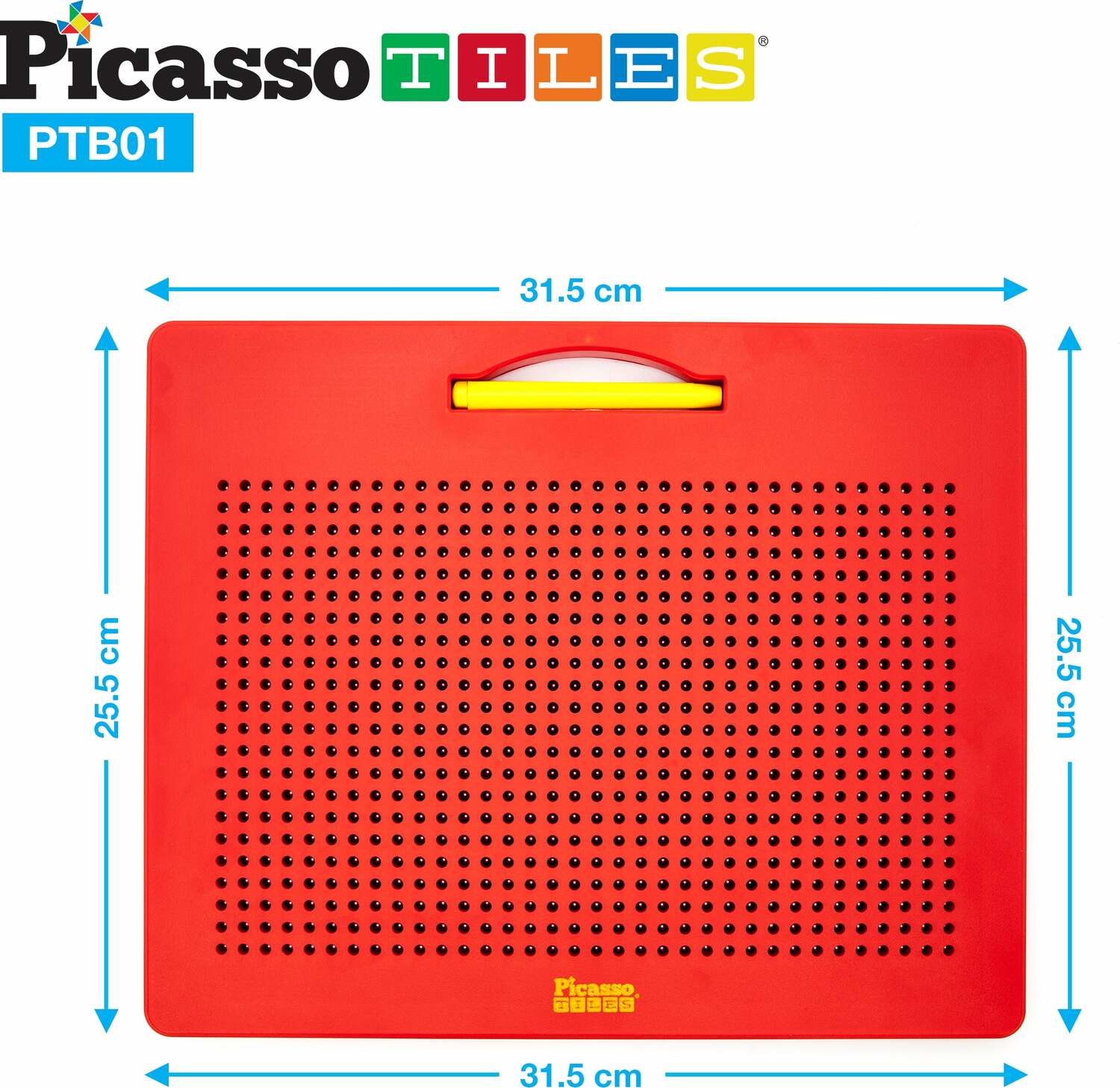 PicassoTiles Large Magnetic Drawing Board (Red)