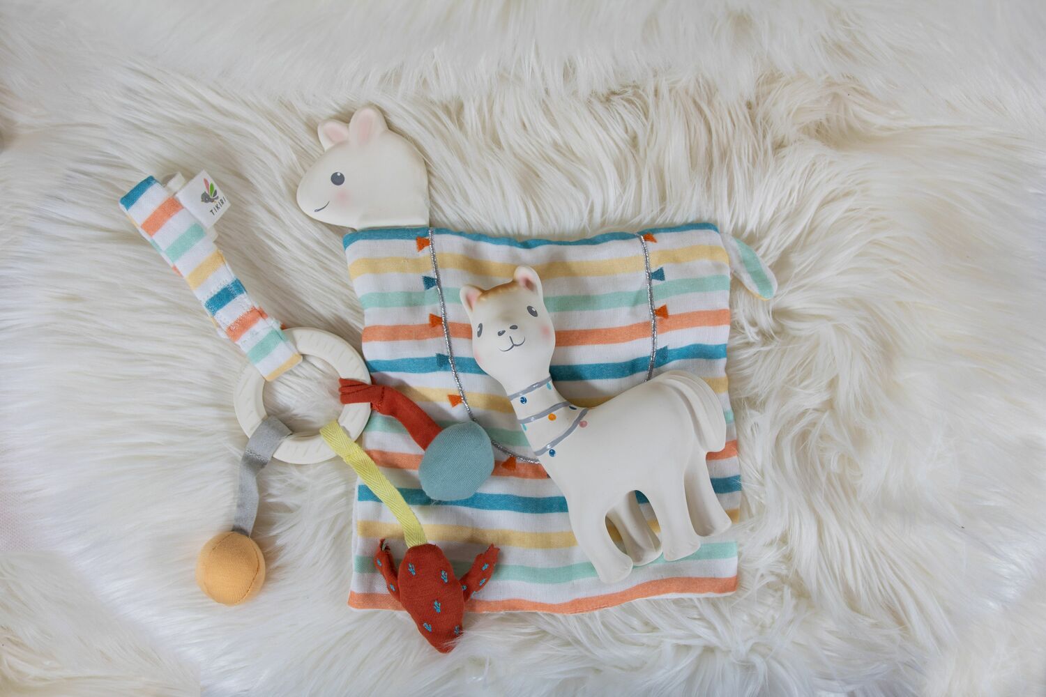 Lilith The Llama Natural Organic Rubber Teether, Rattle & Bath Toy 